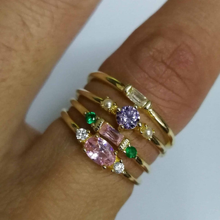 4 PCS Women Vintage Bohemian Crystal Zircon Ring Set, 6, 7, 8, 9, 5, 10