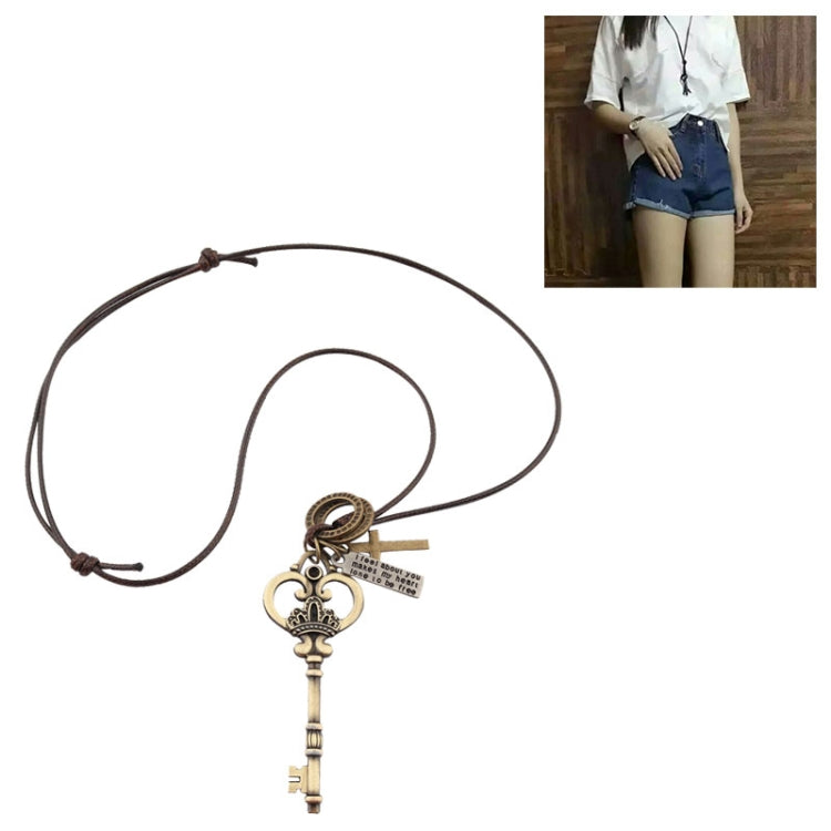 Mặt dây chuyền chìa khóa vương miện lớn phong cách retro thời trang