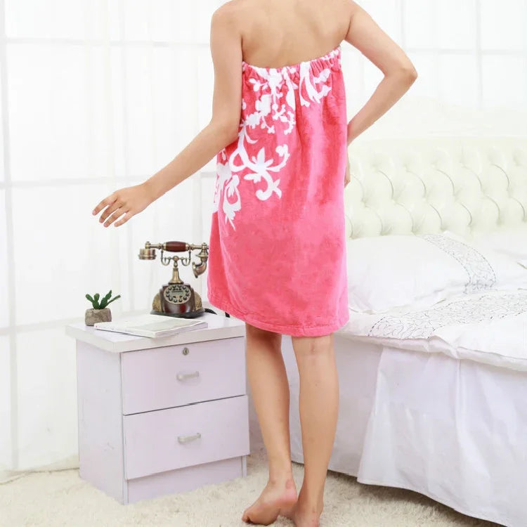 Khăn tắm quấn ngực cotton có thể điều chỉnh bằng dán dính, dùng cho salon làm đẹp bãi biển, dành cho nam và nữ, màu Morning Glory, Foundation Clover, gradient xanh lam - xanh lục
