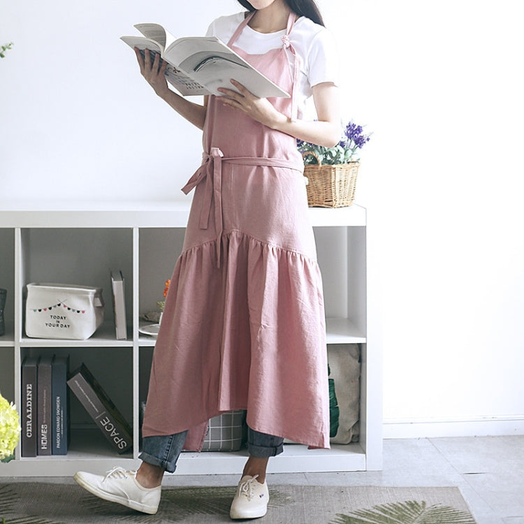 Tạp dề dài ôm sát đuôi cá bằng vải cotton linen, dành cho cửa hàng hoa và làm móng