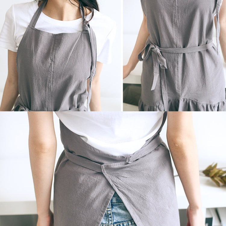 Tạp dề dài ôm sát đuôi cá bằng vải cotton linen, dành cho cửa hàng hoa và làm móng