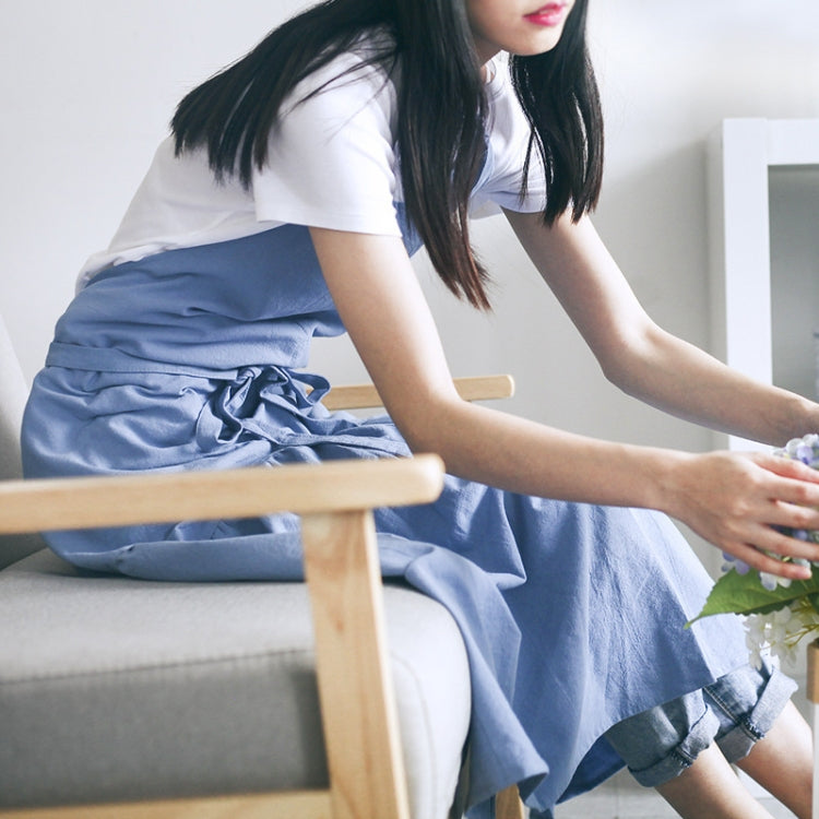 Tạp dề dài ôm sát đuôi cá bằng vải cotton linen, dành cho cửa hàng hoa và làm móng