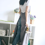 Tạp dề dài ôm sát đuôi cá bằng vải cotton linen, dành cho cửa hàng hoa và làm móng