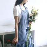 Tạp dề dài ôm sát đuôi cá bằng vải cotton linen, dành cho cửa hàng hoa và làm móng