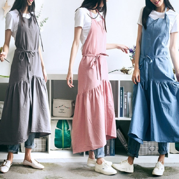 Tạp dề dài ôm sát đuôi cá bằng vải cotton linen, dành cho cửa hàng hoa và làm móng