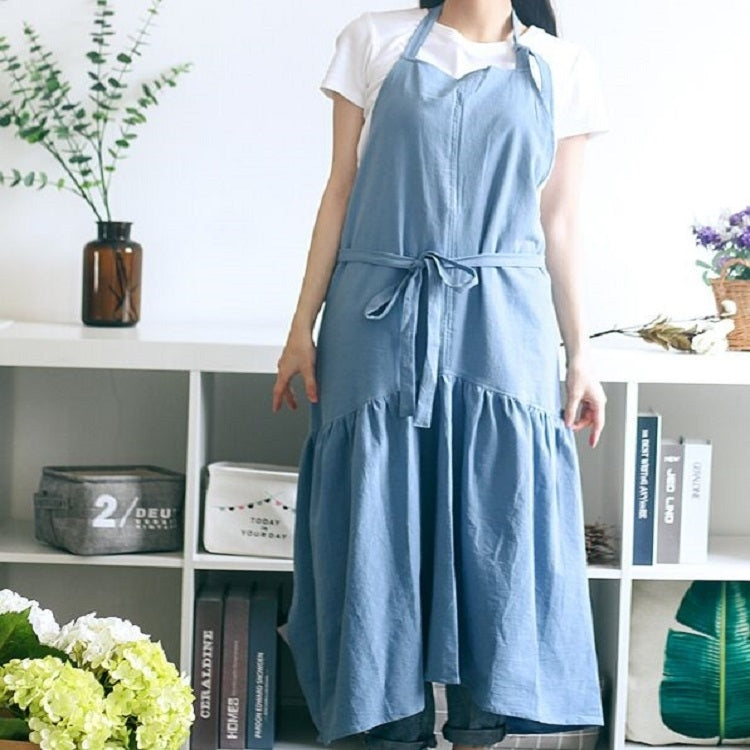 Tạp dề dài ôm sát đuôi cá bằng vải cotton linen, dành cho cửa hàng hoa và làm móng