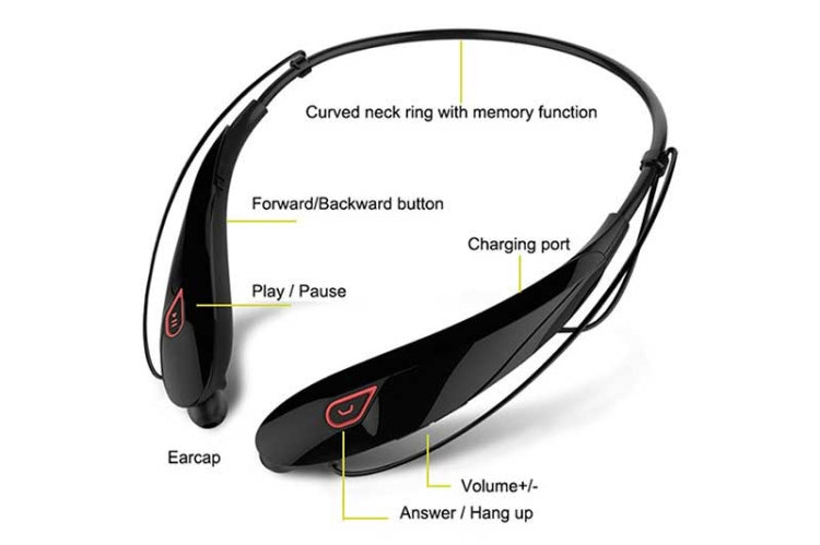 Tai nghe thể thao không dây Bluetooth Stereo dung lượng pin lớn có mic