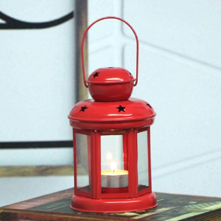 Đế nến sắt hình ngôi sao rỗng thủ công kim loại đế nến di động trang trí