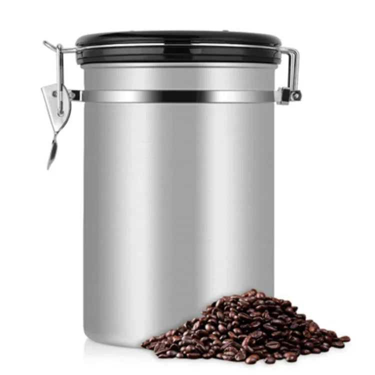 Hộp Đựng Cà Phê Thép Không Gỉ, Hộp Đựng Trà Nhà Bếp Màu Đen, Hộp Đựng Cà Phê Trà, Dụng Cụ Trà Cà Phê
