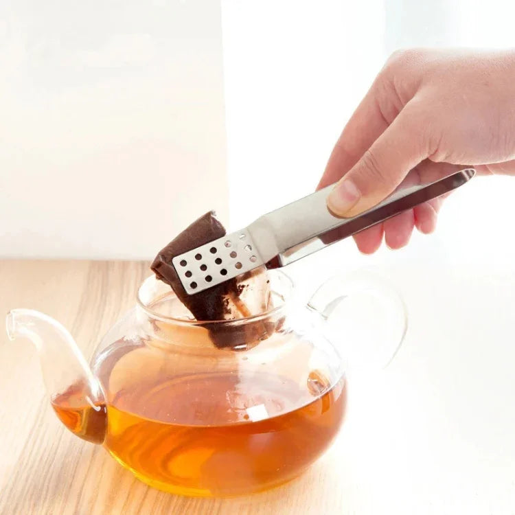 2 cái kẹp túi trà bằng thép không gỉ, kẹp ép túi trà chống rách