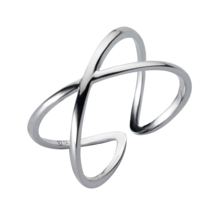 Nhẫn bạc sterling đơn giản hình thánh giá mở