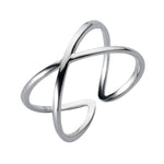 Nhẫn bạc sterling đơn giản hình thánh giá mở