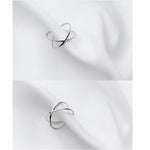 Nhẫn bạc sterling đơn giản hình thánh giá mở