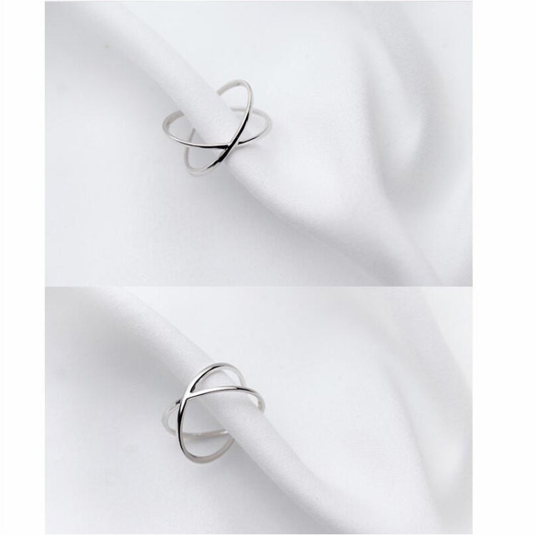 Nhẫn bạc sterling đơn giản hình thánh giá mở