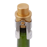 Nút bấm thép không gỉ bơm rượu champagne, nút chai rượu vang chân không có cánh bật, 2 cái nút chai rượu bấm (đen), 2 cái nút chai rượu bấm (vàng), 2 cái nút chai rượu bấm (bạc)