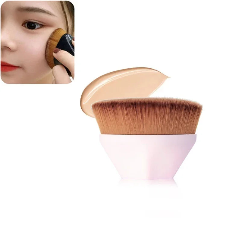Cọ nền cánh hoa, cọ trang điểm BB cream, cọ phấn bột rời, bộ cọ trang điểm phẳng, màu đen, hồng