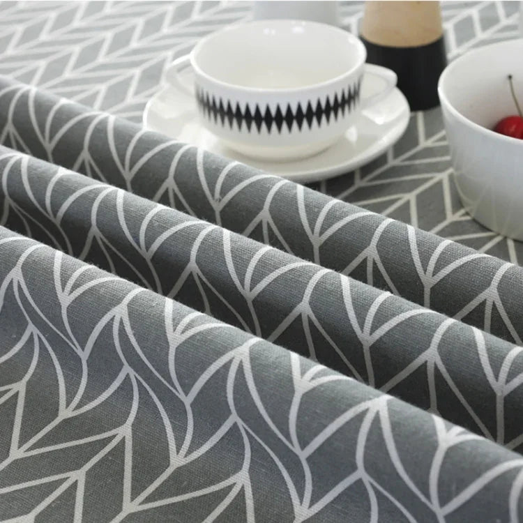 Khăn trải bàn tròn polyester cotton chống bụi, vải cotton và lanh in họa tiết, đường kính 100cm, 120cm, 150cm