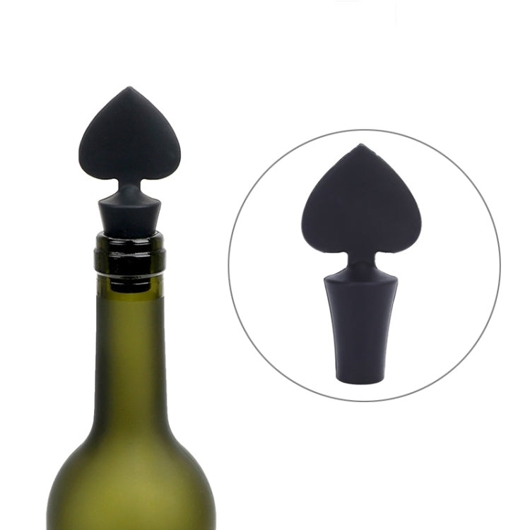 Bộ nút bịt rượu Silicone hình bài Poker, 12 cái hình trái tim đào, 12 cái hình bài Poker, 12 cái hình mận đen, 12 cái hình vuông đỏ