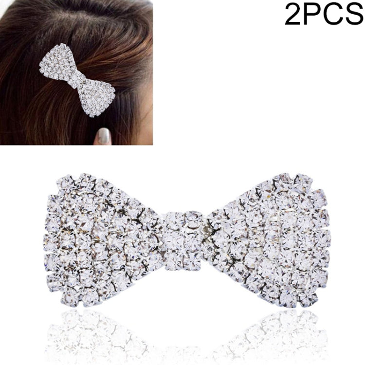 2 chiếc kẹp tóc nơ đính đá pha lê thời trang nữ