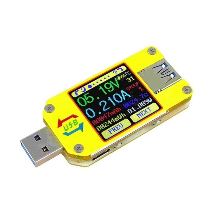 Máy kiểm tra màn hình màu USB 3.0 đo điện áp-dòng điện Type-C, hỗ trợ ứng dụng Android, UM34 không Bluetooth, UM34C có Bluetooth