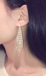 Bông tai tua rua kim cương flash hai màu cho nữ, bông tai kẹp vàng, bông tai đinh vàng, bông tai kẹp bạc, bông tai đinh bạc