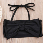 Đồ bơi bikini tam giác sọc nơ dễ thương cho bé gái, size 70, 80, 90, 100, 110