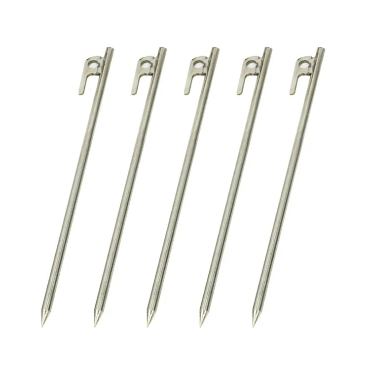 Cọc lều bạt dã ngoại ngoài trời bằng thép không gỉ bền 30cm cho cắm trại du lịch, phụ kiện lều