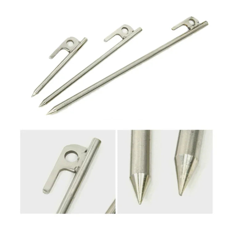 Cọc lều bạt dã ngoại ngoài trời bằng thép không gỉ bền 30cm cho cắm trại du lịch, phụ kiện lều