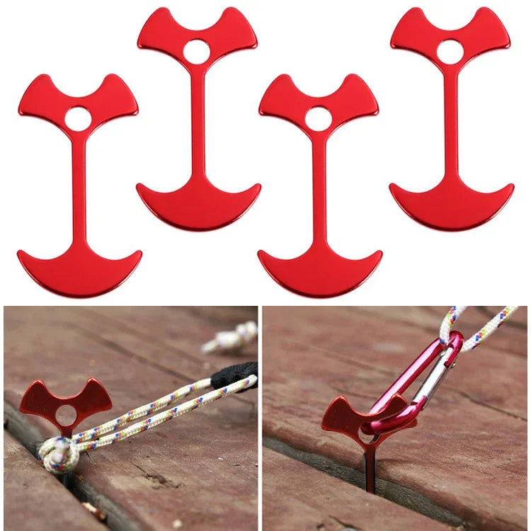 4 chiếc cọc lều cắm trại, đinh móc sàn chống gió hình xương cá, móc du lịch ngoài trời, đinh móc hình xương cá