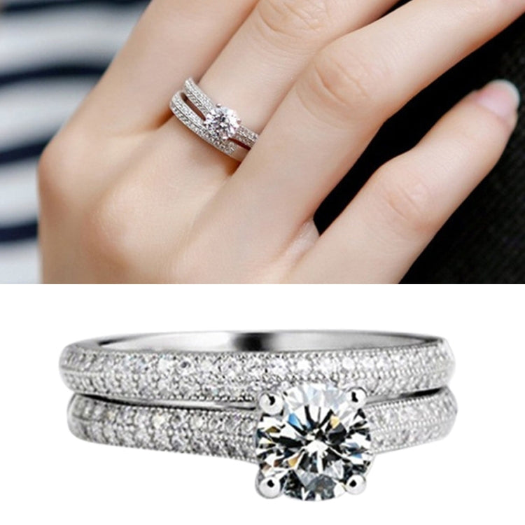Bộ nhẫn cưới bạc đôi đá Zircon, size 8, 9, 10, 11, 12, 13, 14, 15, 16, 17, 18, 19, 20, 21