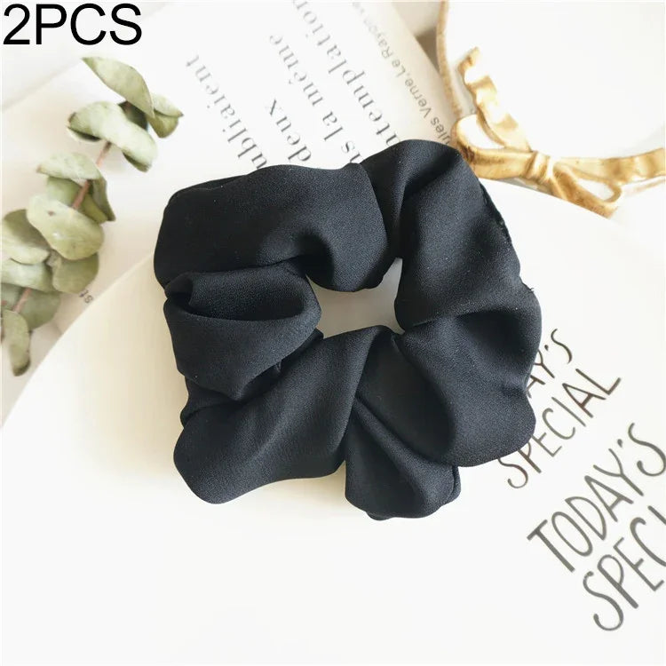 2 chiếc dây buộc tóc vòng đại tràng nữ vải buộc đuôi ngựa đàn hồi trang sức tóc liền mạch