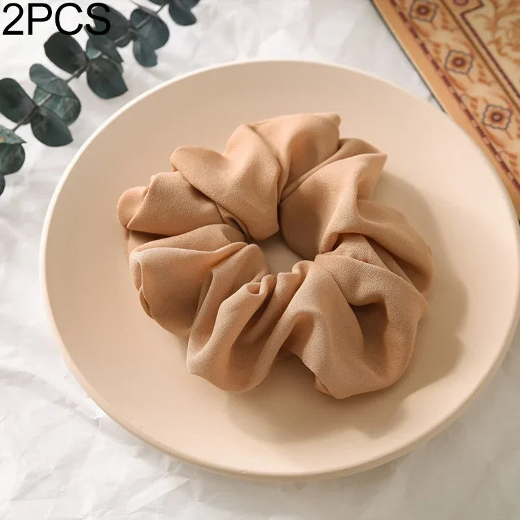 2 chiếc dây buộc tóc vòng đại tràng nữ vải buộc đuôi ngựa đàn hồi trang sức tóc liền mạch