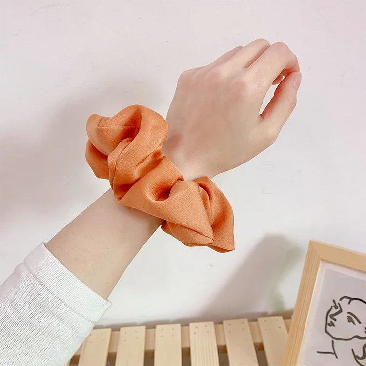2 chiếc dây buộc tóc vòng đại tràng nữ vải buộc đuôi ngựa đàn hồi trang sức tóc liền mạch