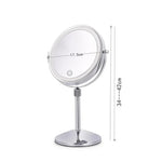 Gương trang điểm LED để bàn hai mặt tròn phát sáng, gương phóng đại nâng lên được, mặt phẳng + phóng đại 3 lần (mẫu pin 7 inch), mặt phẳng + phóng đại 5 lần (mẫu pin 7 inch), mặt phẳng + phóng đại 7 lần (mẫu pin 7 inch)