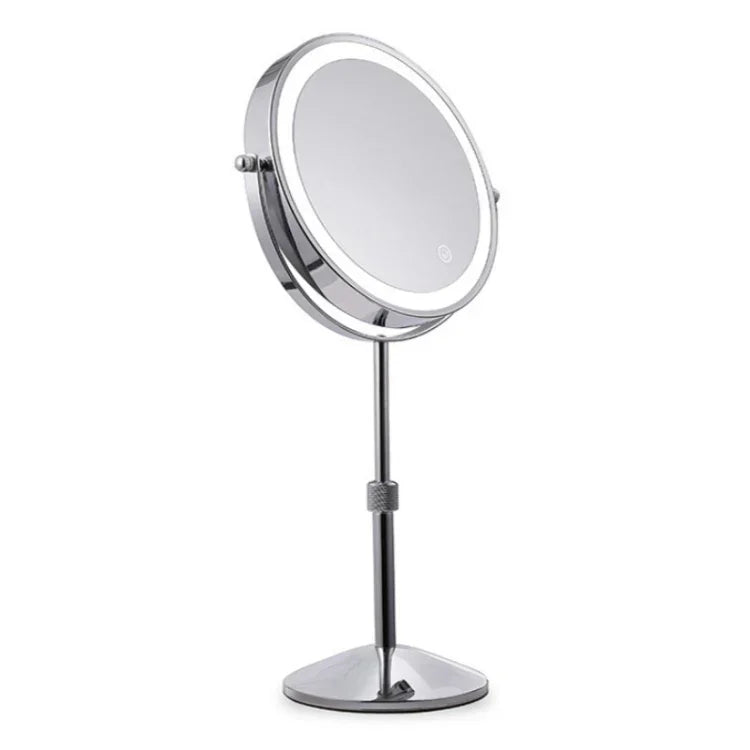 Gương trang điểm LED để bàn hai mặt tròn phát sáng, gương phóng đại nâng lên được, mặt phẳng + phóng đại 3 lần (mẫu pin 7 inch), mặt phẳng + phóng đại 5 lần (mẫu pin 7 inch), mặt phẳng + phóng đại 7 lần (mẫu pin 7 inch)