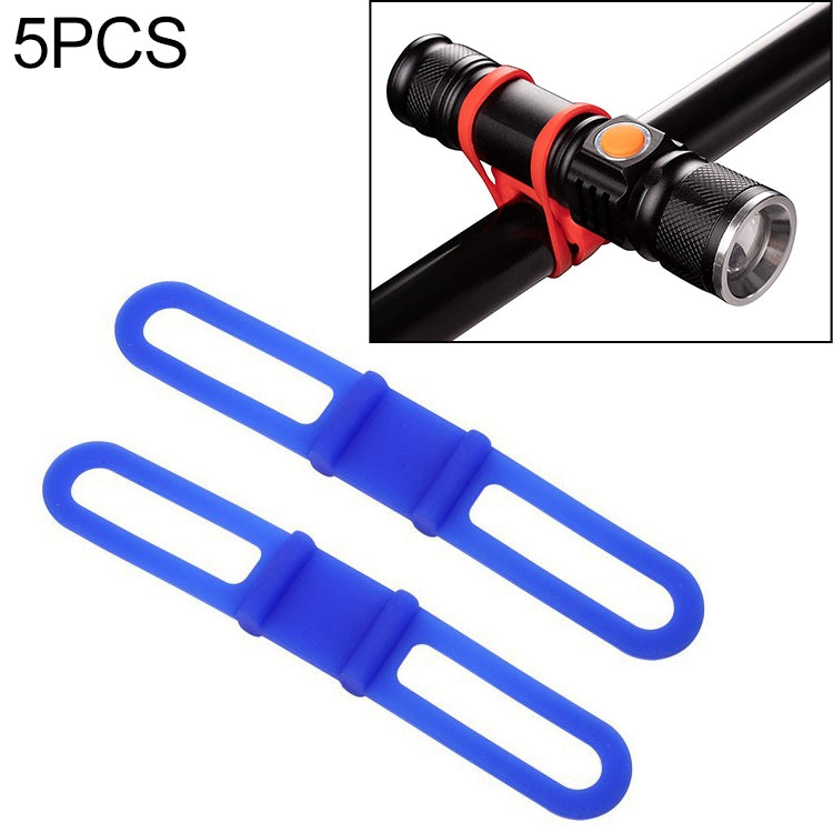 5 dây đeo silicon cho đèn pin xe đạp leo núi, băng đàn hồi giá đỡ đèn xe đạp