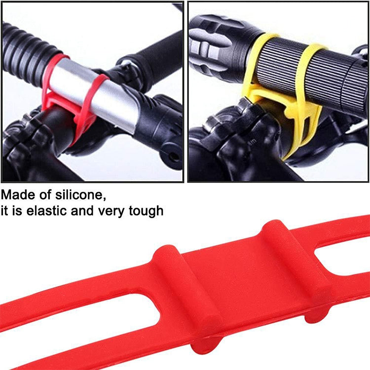 5 dây đeo silicon cho đèn pin xe đạp leo núi, băng đàn hồi giá đỡ đèn xe đạp