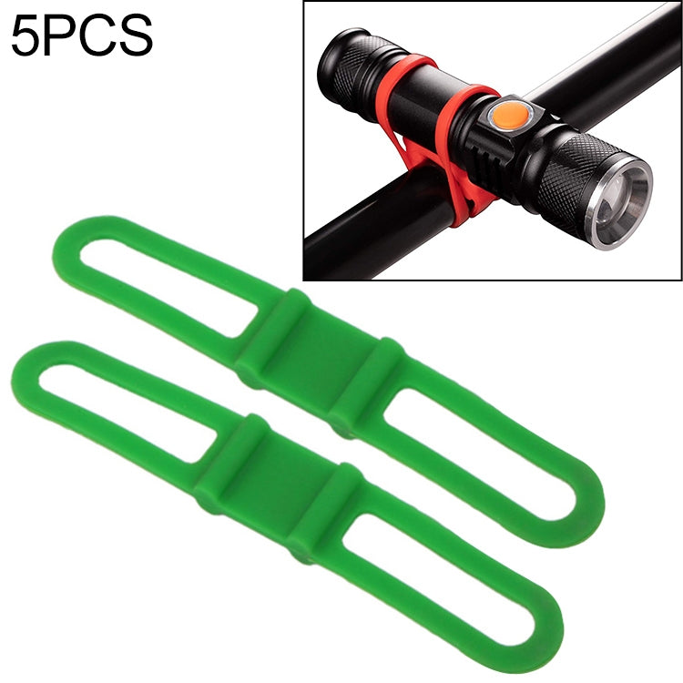 5 dây đeo silicon cho đèn pin xe đạp leo núi, băng đàn hồi giá đỡ đèn xe đạp