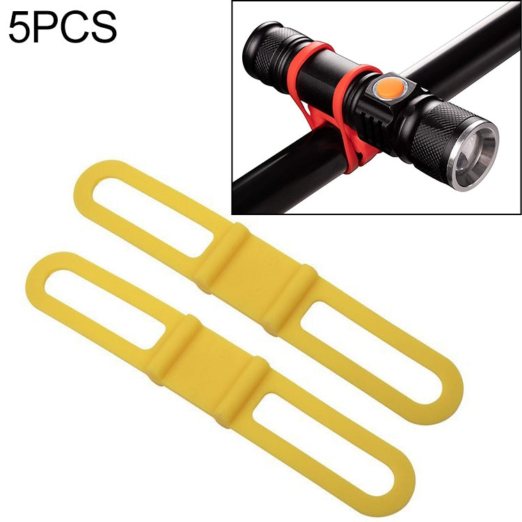 5 dây đeo silicon cho đèn pin xe đạp leo núi, băng đàn hồi giá đỡ đèn xe đạp