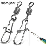 10 cái/bịch khớp nối câu cá bằng thép không gỉ, vòng bi xoay, phụ kiện dụng cụ câu, kích thước 12(17mm), 10(20mm), 8(22mm), 7(25mm), 6(26mm), 5(29mm), 4(30mm), 3(34mm), 2(36mm), 1(40mm)