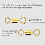 100 phụ kiện câu cá Zimu, khớp xoay mạ vàng, chiều dài 1.1cm, 1.0cm, 0.9cm, 0.8cm