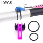 10 cái/túi giữ móc câu nhựa cho cần câu, mồi câu, dụng cụ câu an toàn, màu đỏ, tím, đen, xanh dương, vàng, hồng, cam, xanh lá