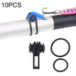 10 cái/túi giữ móc câu nhựa cho cần câu, mồi câu, dụng cụ câu an toàn, màu đỏ, tím, đen, xanh dương, vàng, hồng, cam, xanh lá