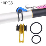 10 cái/túi giữ móc câu nhựa cho cần câu, mồi câu, dụng cụ câu an toàn, màu đỏ, tím, đen, xanh dương, vàng, hồng, cam, xanh lá
