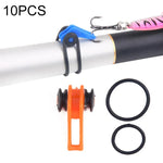 10 cái/túi giữ móc câu nhựa cho cần câu, mồi câu, dụng cụ câu an toàn, màu đỏ, tím, đen, xanh dương, vàng, hồng, cam, xanh lá