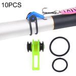 10 cái/túi giữ móc câu nhựa cho cần câu, mồi câu, dụng cụ câu an toàn, màu đỏ, tím, đen, xanh dương, vàng, hồng, cam, xanh lá