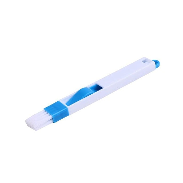 Bộ 2 bàn chải mini kèm hốt rác tháo rời cho rãnh cửa sổ, bàn phím, góc và khe hẹp, 2 chiếc màu xanh dương