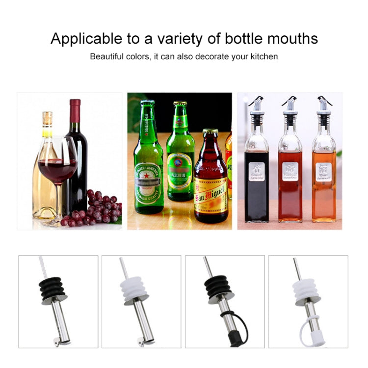5 nút bịt chai thủy tinh bằng thép không gỉ, nút bịt dầu silicon, mũ trắng miệng thẳng, mũ trắng tự động, mũ đen miệng thẳng, mũ đen tự động