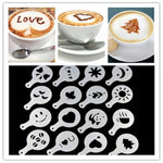 Bộ 32 khuôn cà phê stencil, khuôn làm cappuccino, tấm hoa rắc, dụng cụ phun nghệ thuật làm bánh, 32 chiếc