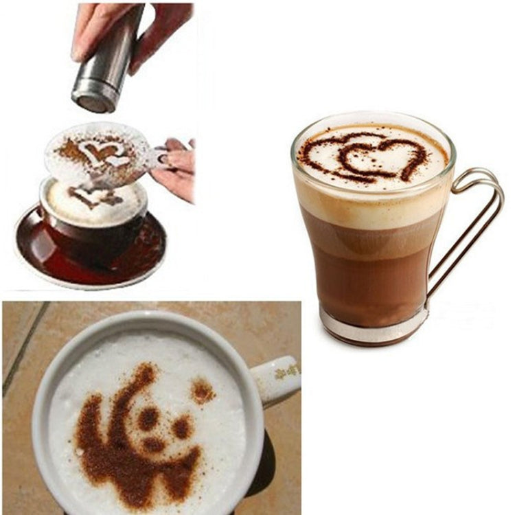 Bộ 32 khuôn cà phê stencil, khuôn làm cappuccino, tấm hoa rắc, dụng cụ phun nghệ thuật làm bánh, 32 chiếc